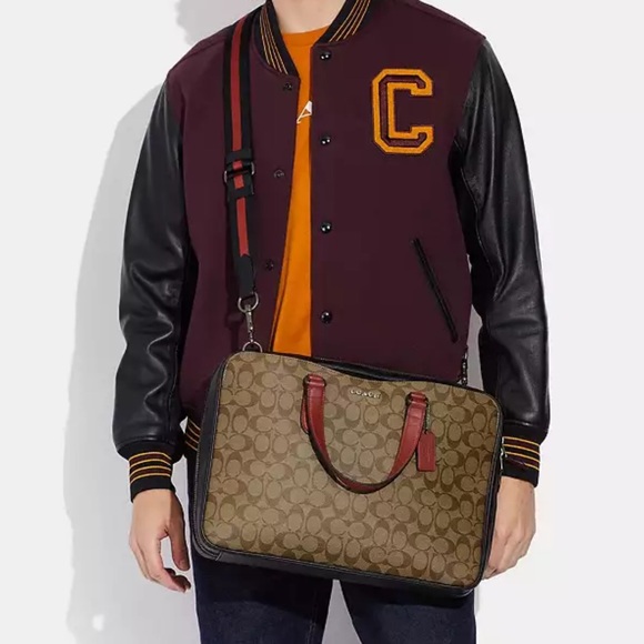 Coach Graham Slim Brief In Colorblock Signature Canvas - Picture 10 of 11